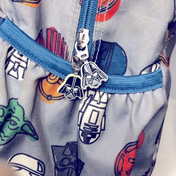 STAR WARS Hanna Anderson gray back pack. R2D2 Yoda, C-3PO, Darth Vader graphics - Picture 8 of 16
